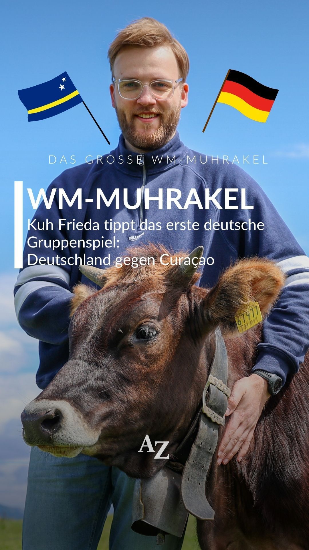 Video: AZ-WM-Muhrakel: Kuh Frieda tippt Deutschland gegen Curacao