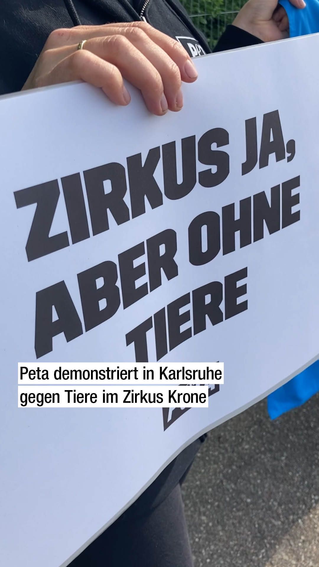 Peta demonstriert vor dem Circus Krone