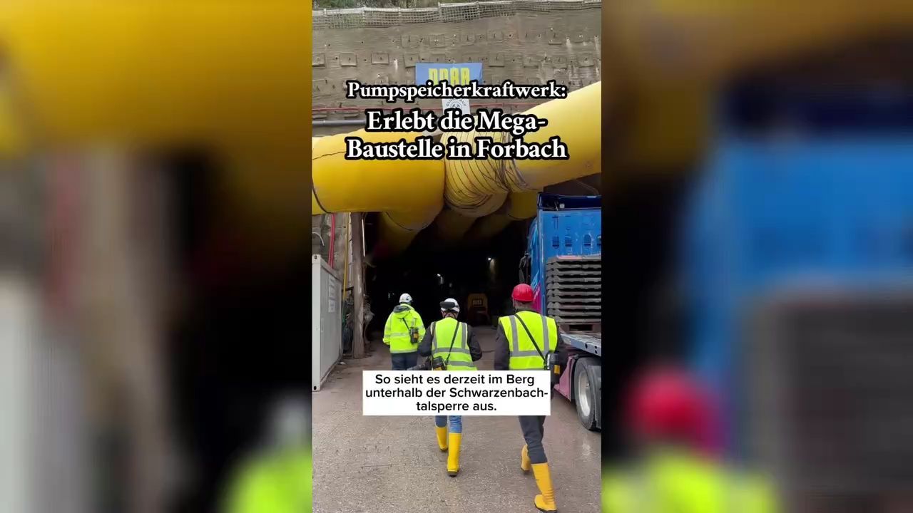 Video: Im Berg entsteht ein Wasserkraftwerk der Zukunft: EnBW erreicht Meilenstein bei Megaprojekt in Forbach