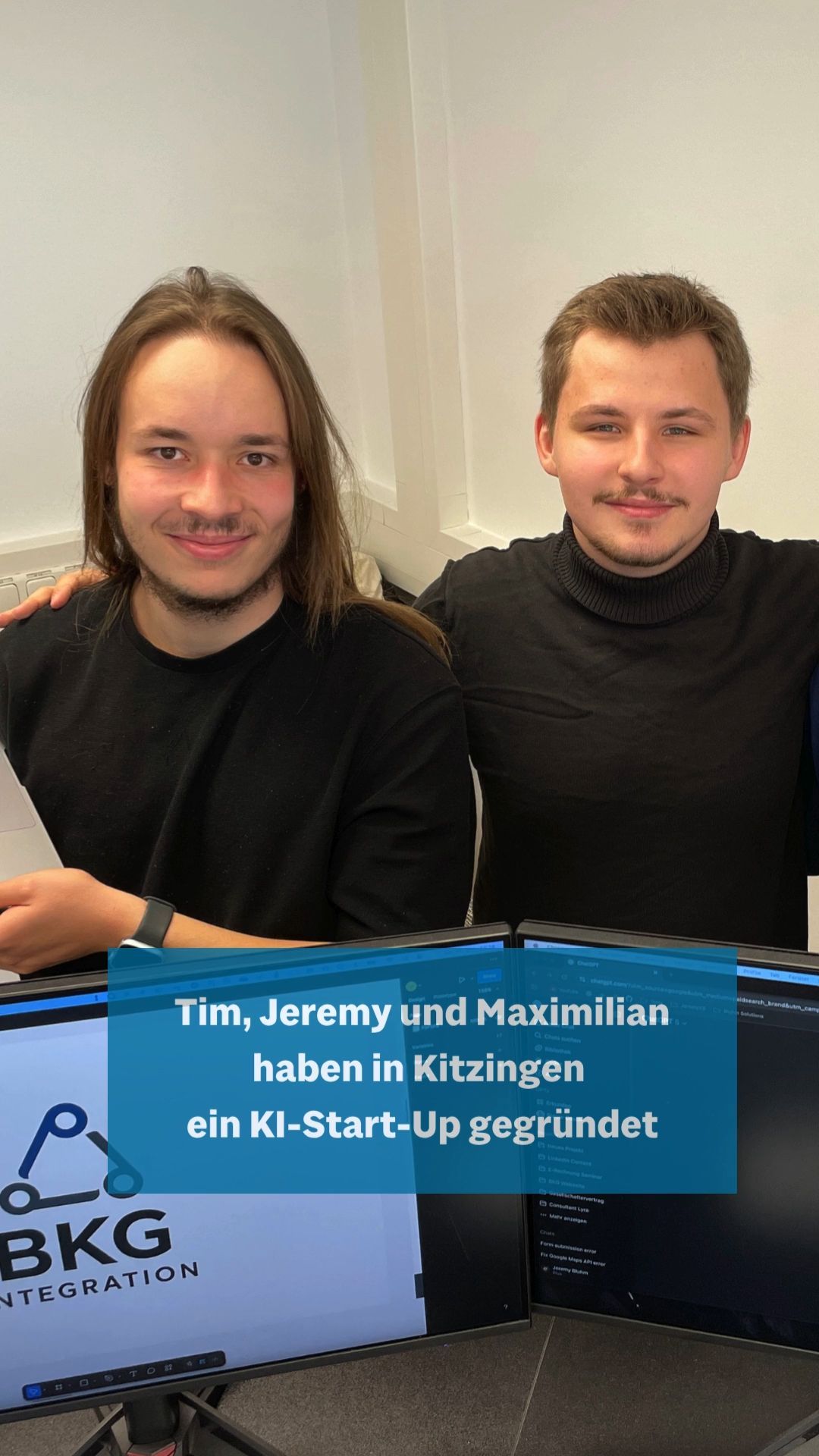 Video: Tim, Jeremy und Maximilian gründen in Kitzingen ein KI-Start-Up