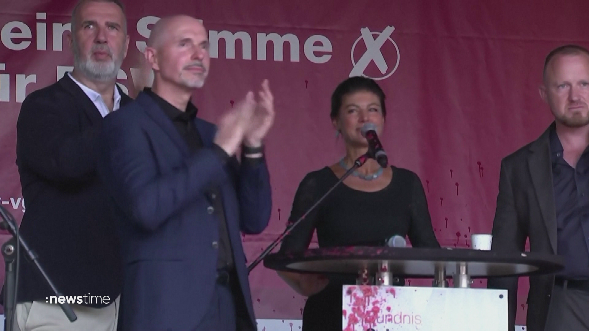 Wahlkampf in Erfurt: Fiese Farb-Attacke auf Sahra Wagenknecht