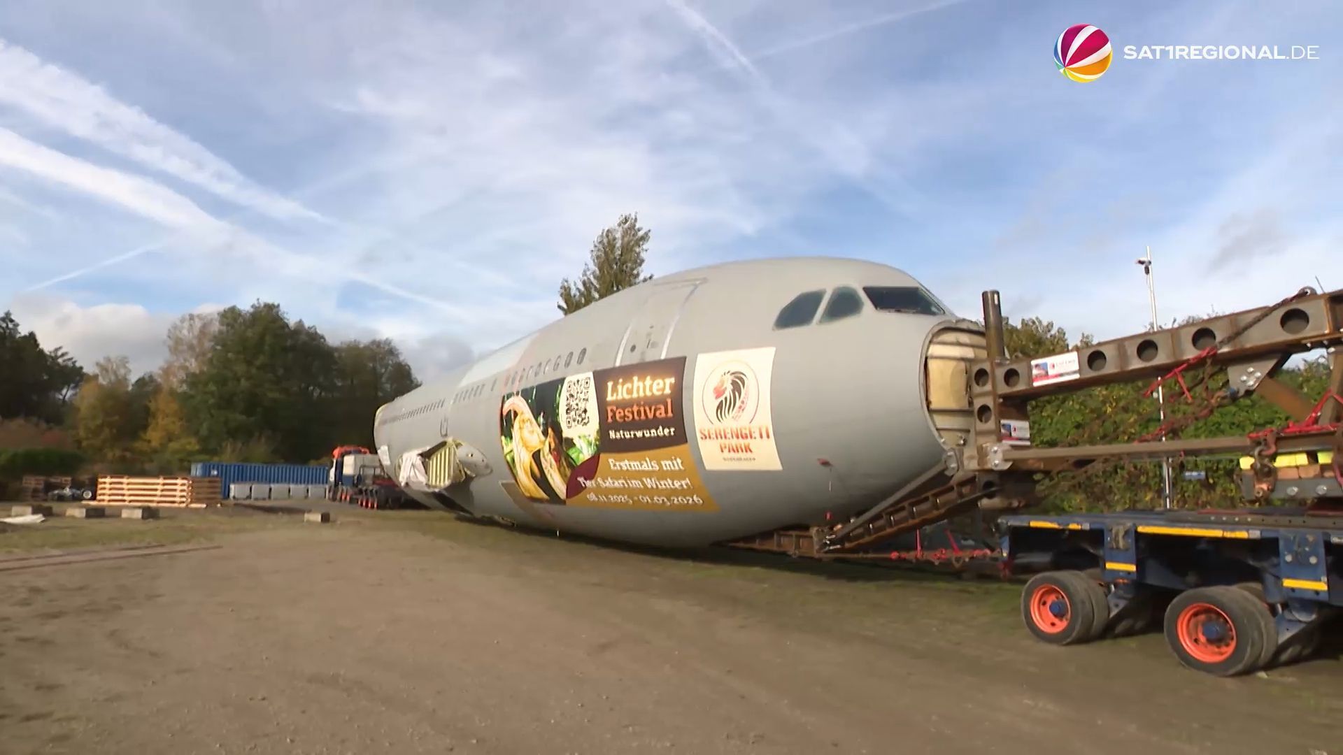 Video: Bundeswehr-Airbus im Serengeti-Park Hodenhagen angekommen