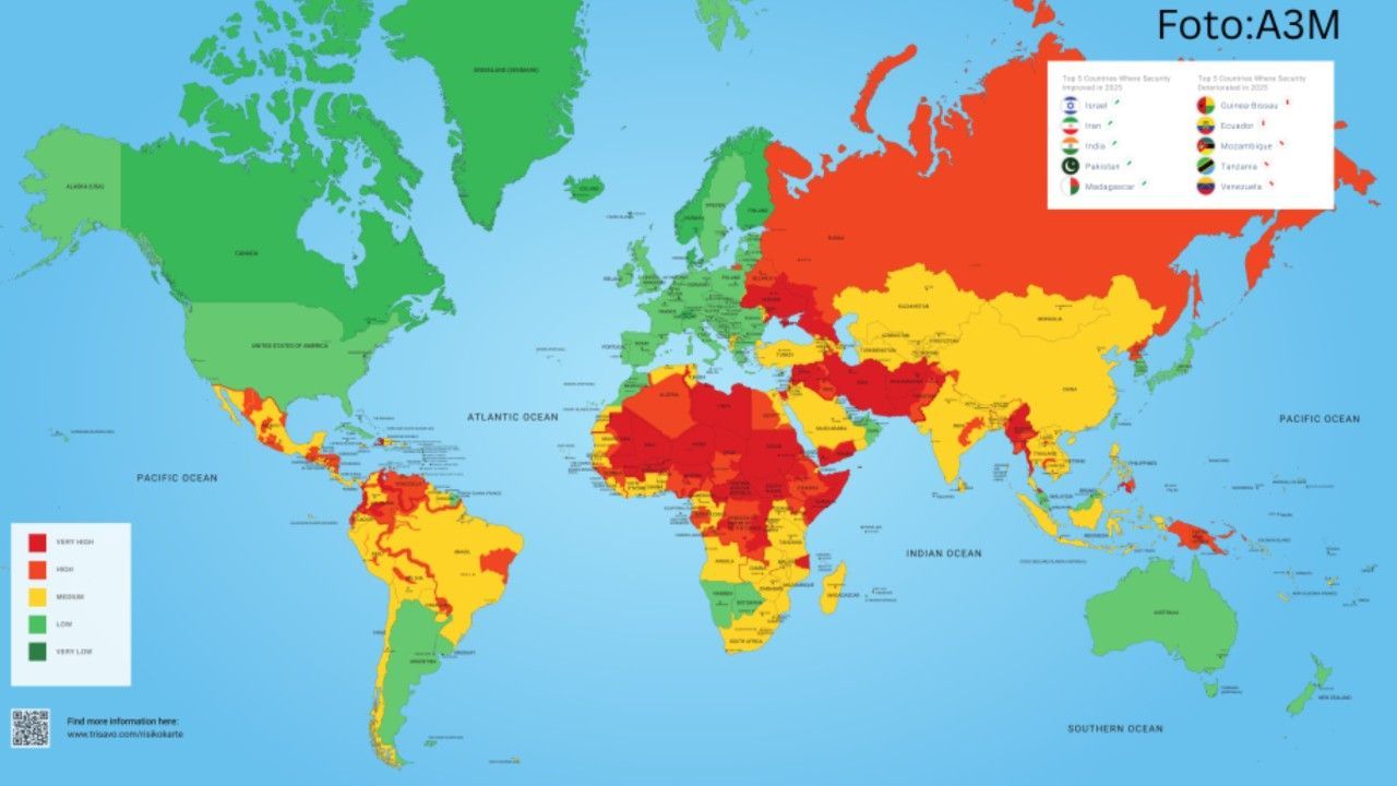 Video: Risk-Map 2026: In diese Länder keinesfalls reisen