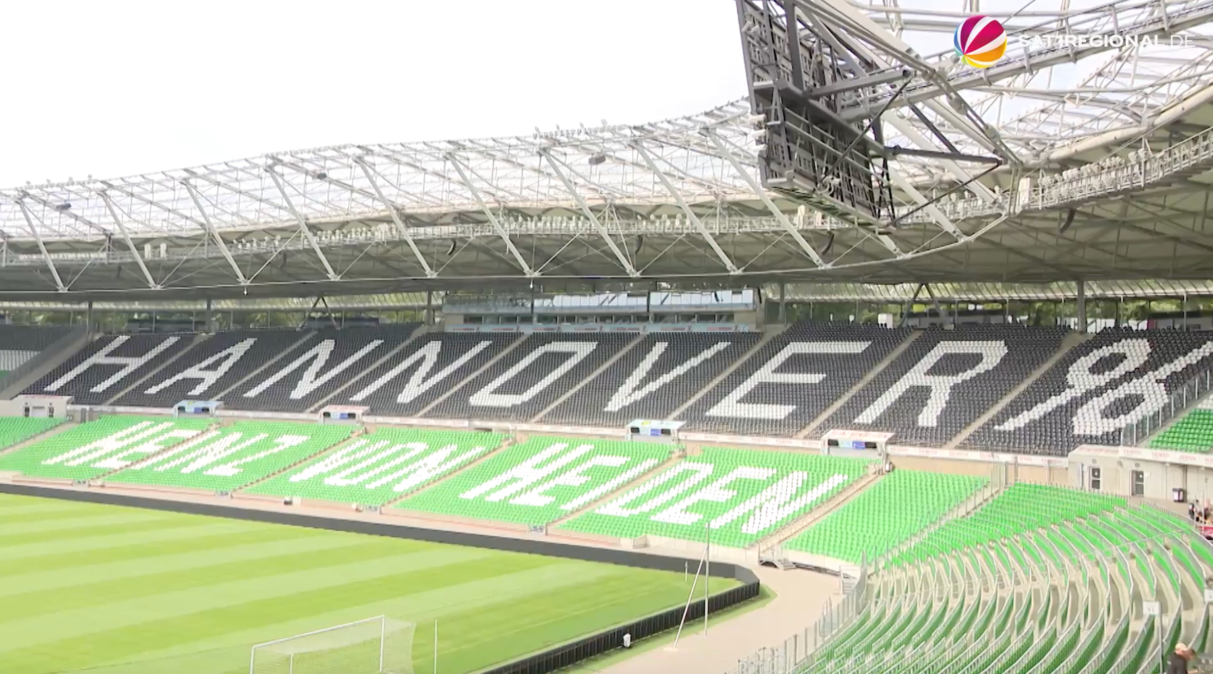 Video: Schwarz-Weiß-Grün: Hannover 96 bekommt neue Stadion-Sitze