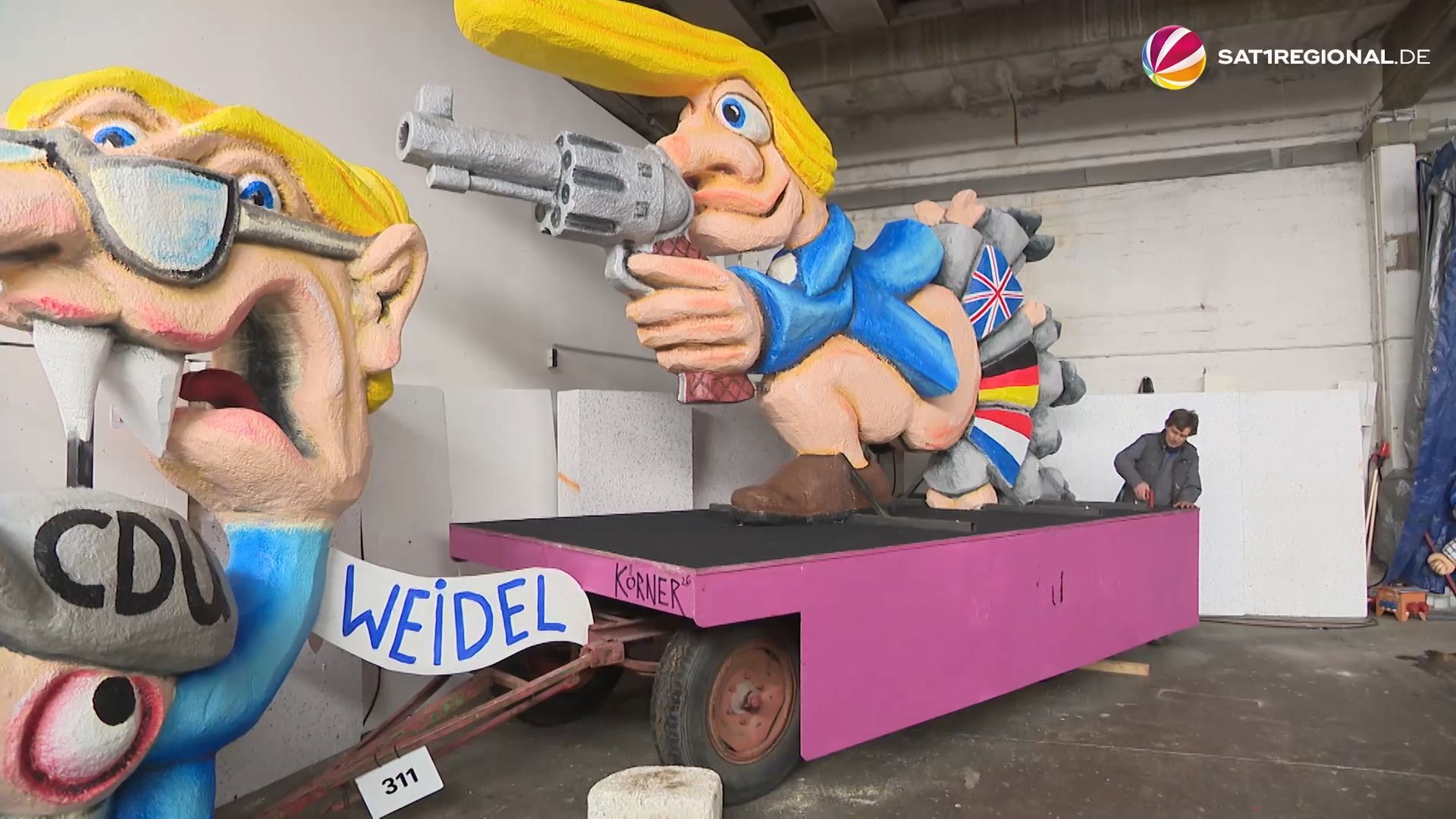 Video: Schoduvel 2026 in Braunschweig: Letzte Handgriffe an den Karnevalswagen