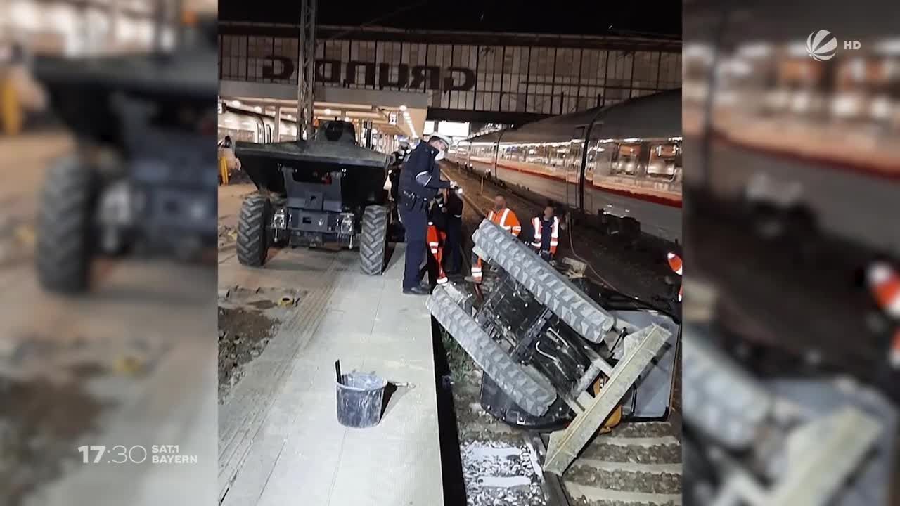Münchner Hauptbahnhof: Bagger-Unfall auf Baustelle